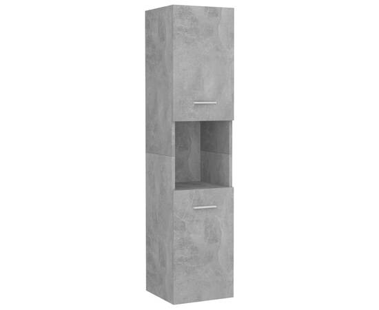 Dulap de baie, gri beton, 30 x 30 x 130 cm, pal, 2 image