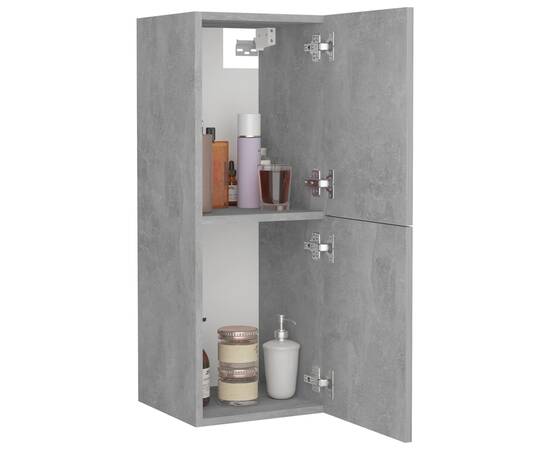 Dulap de baie, gri beton, 30x30x80 cm, pal, 3 image