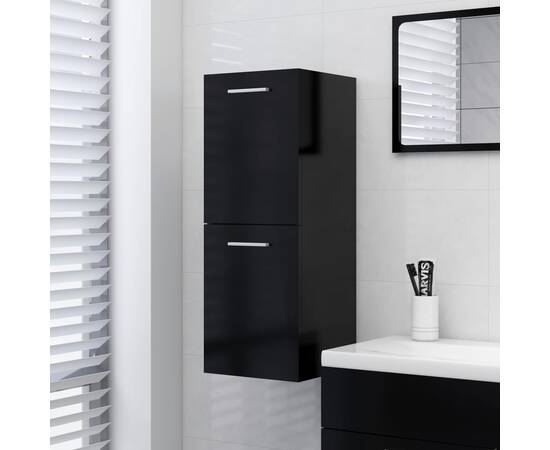 Dulap de baie, negru, 30 x 30 x 80 cm, pal