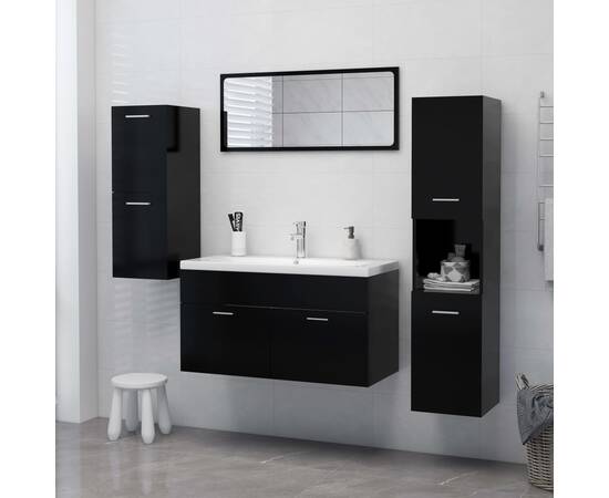 Dulap de baie, negru, 30 x 30 x 80 cm, pal, 5 image