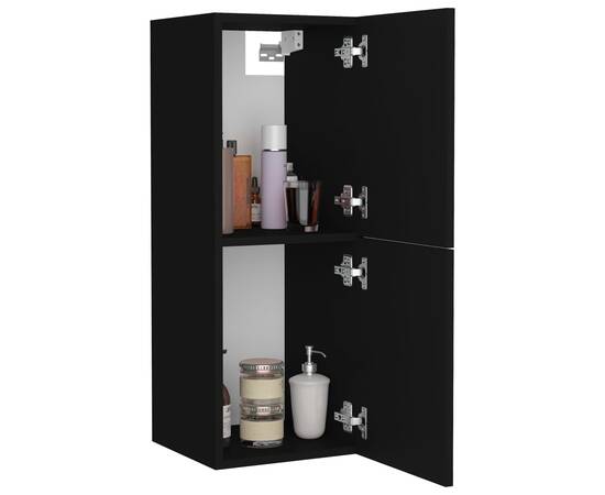 Dulap de baie, negru, 30 x 30 x 80 cm, pal, 3 image