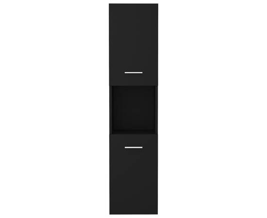 Dulap de baie, negru, 30x30x130 cm, pal, 7 image