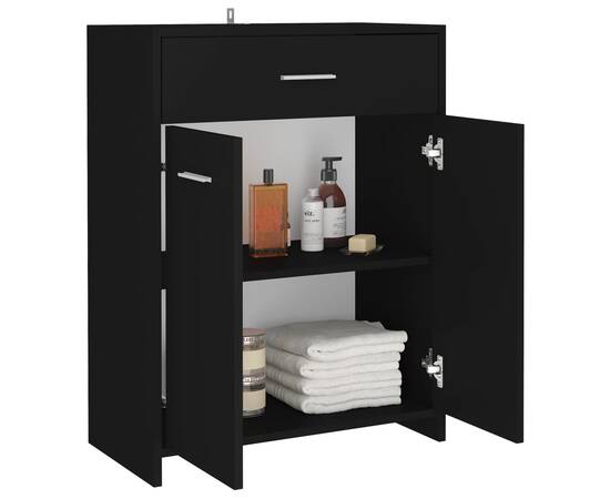 Dulap de baie, negru, 60 x 33 x 80 cm, pal, 4 image