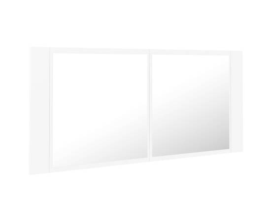 Dulap de baie cu oglindă și led, alb, 100x12x45 cm, 8 image