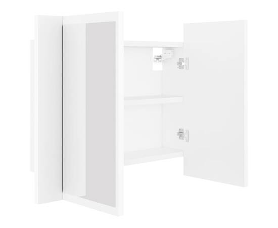 Dulap de baie cu oglindă și led, alb, 60x12x45 cm, 11 image