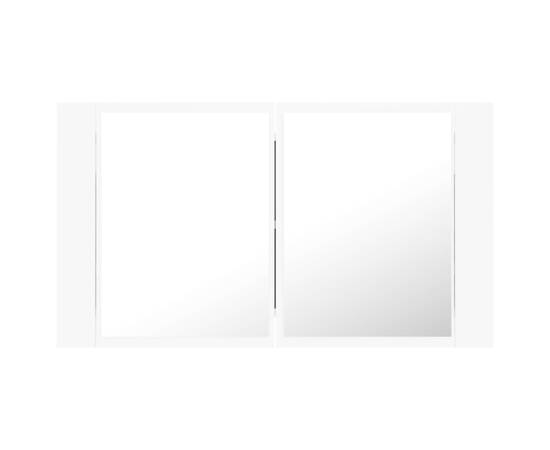 Dulap de baie cu oglindă și led, alb, 80x12x45 cm, 9 image