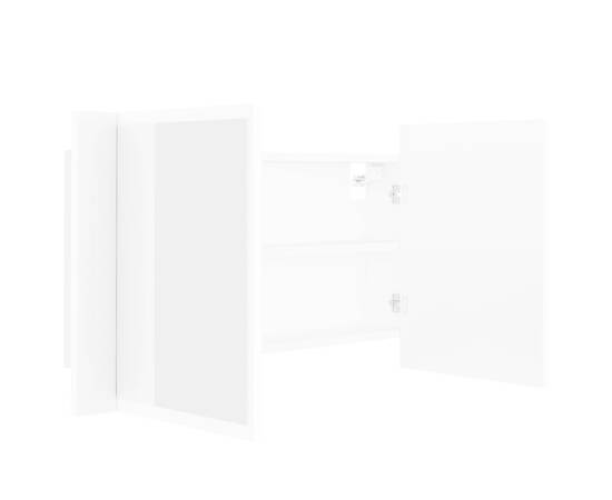 Dulap de baie cu oglindă și led, alb, 80x12x45 cm, 11 image