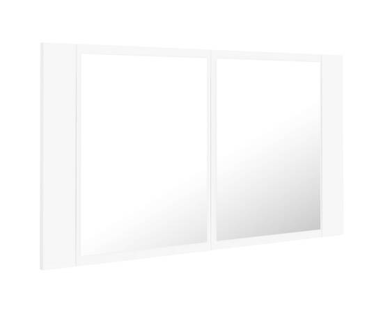 Dulap de baie cu oglindă și led, alb, 80x12x45 cm, 8 image