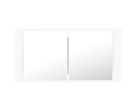Dulap de baie cu oglindă și led, alb, 90x12x45 cm, 9 image