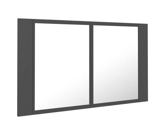 Dulap de baie cu oglindă și led, negru, 80x12x45 cm, 8 image