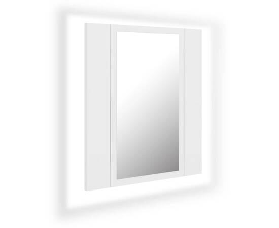 Dulap de baie cu oglindă & led, alb, 40x12x45 cm, 2 image