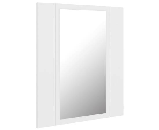 Dulap de baie cu oglindă & led, alb, 40x12x45 cm, 8 image