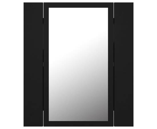 Dulap de baie cu oglindă & led, negru, 40x12x45 cm, 9 image