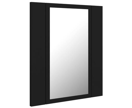 Dulap de baie cu oglindă & led, negru, 40x12x45 cm, 8 image