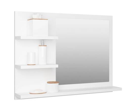 Oglindă de baie, alb, 60 x 10,5 x 45 cm, pal, 3 image