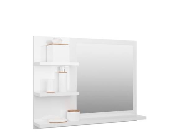 Oglindă de baie, alb extralucios, 60 x 10,5 x 45 cm, pal, 3 image
