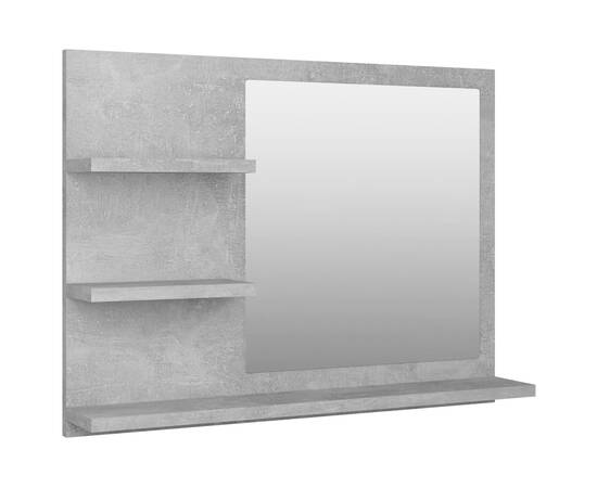 Oglindă de baie, gri beton, 60x10,5x45 cm, pal, 2 image