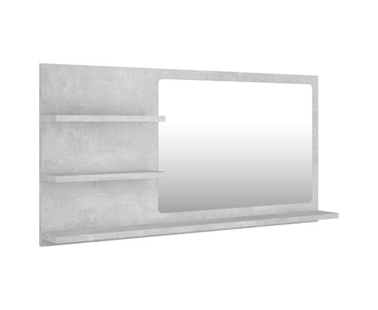 Oglindă de baie, gri beton, 90 x 10,5 x 45 cm, pal, 2 image