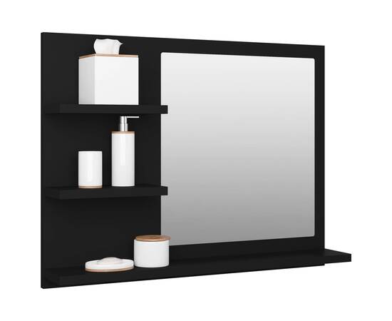 Oglindă de baie, negru, 60 x 10,5 x 45 cm, pal, 3 image