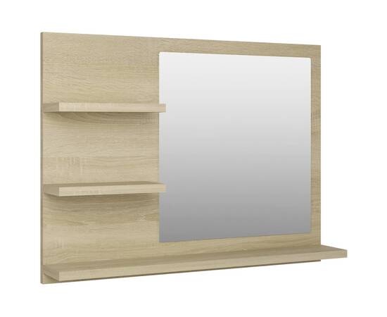 Oglindă de baie, stejar sonoma, 60 x 10,5 x 45 cm, pal, 2 image