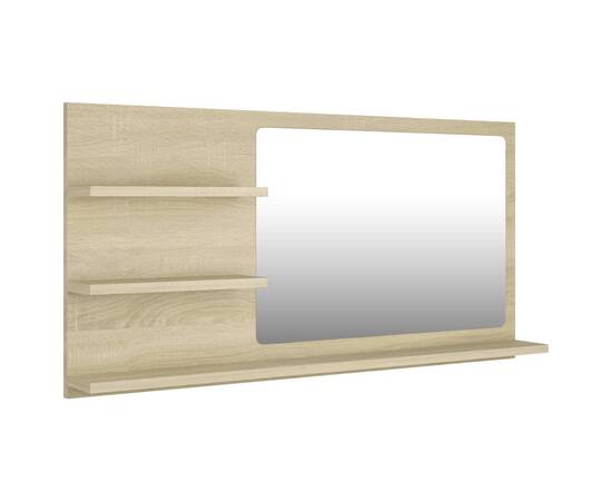 Oglindă de baie, stejar sonoma, 90 x 10,5 x 45 cm, pal, 2 image