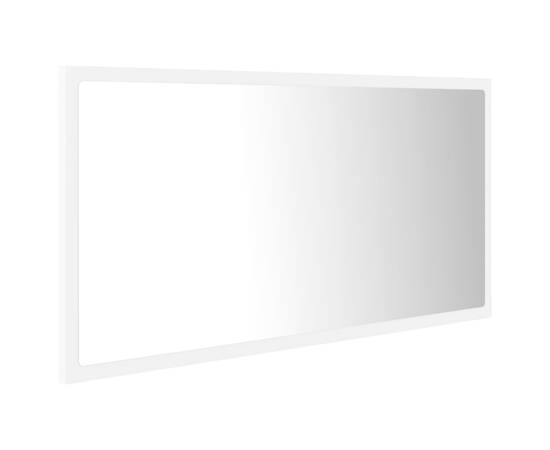 Oglindă de baie cu led, alb, 90x8,5x37 cm, pal, 7 image