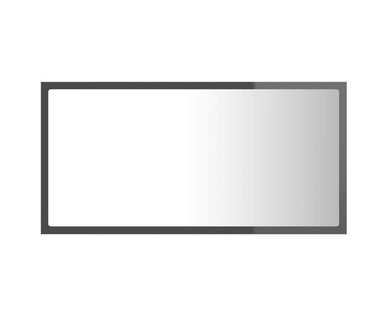 Oglindă de baie cu led, gri extralucios, 80x8,5x37 cm, pal, 7 image
