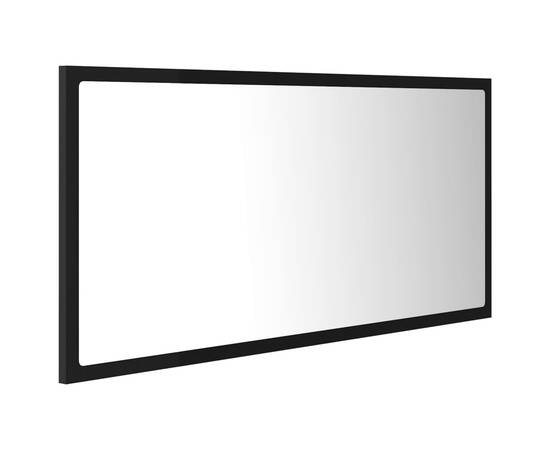 Oglindă de baie cu led, negru, 90x8,5x37 cm, pal, 7 image