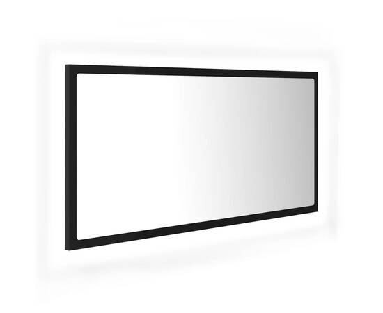 Oglindă de baie cu led, negru, 90x8,5x37 cm, pal, 2 image