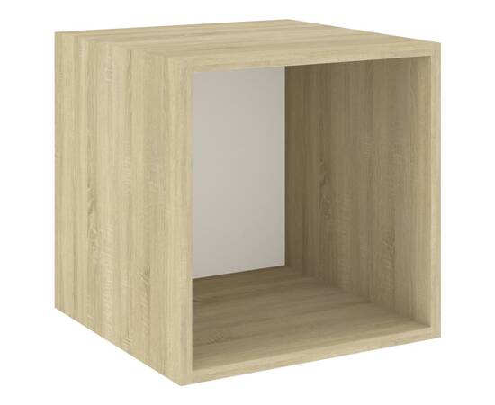 Dulapuri de perete, 4 buc., alb/stejar sonoma, 37x37x37 cm, pal, 7 image