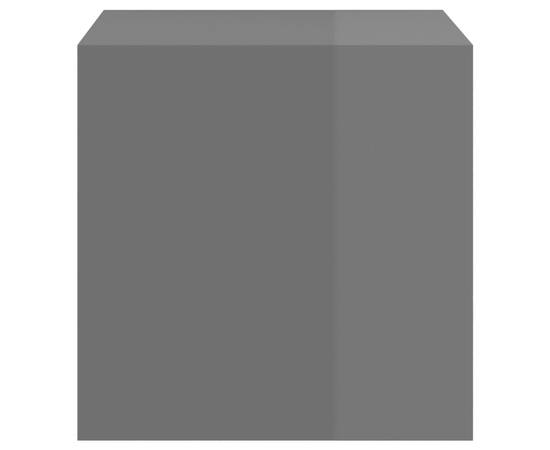 Dulapuri de perete, 4 buc., gri extralucios, 37x37x37 cm, pal, 9 image