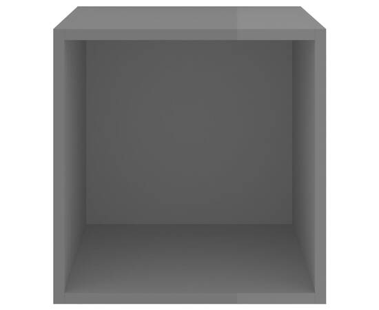 Dulapuri de perete, 4 buc., gri extralucios, 37x37x37 cm, pal, 8 image