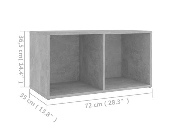 Comodă tv, gri beton, 72x35x36,5 cm, pal, 9 image