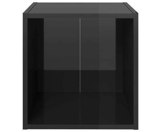 Comode tv, 2 buc., negru extralucios, 37x35x37 cm, pal, 7 image