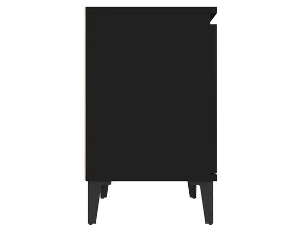 Noptiere cu picioare metal, 2 buc, negru, 40x30x50 cm, 8 image