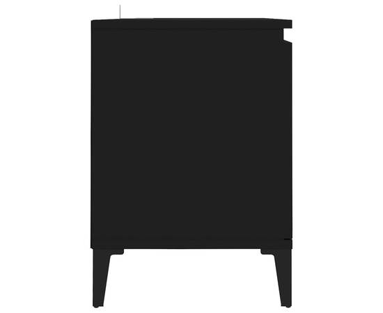 Comodă tv cu picioare metalice, negru, 103,5x35x50 cm, 6 image