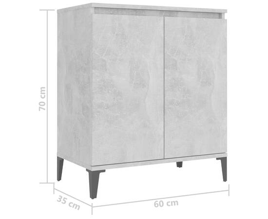 Servantă, gri beton, 60x35x70 cm, pal, 7 image