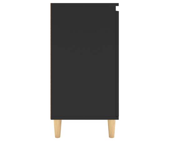 Servantă cu picioare din lemn masiv, negru, 60x35x70 cm, pal, 6 image