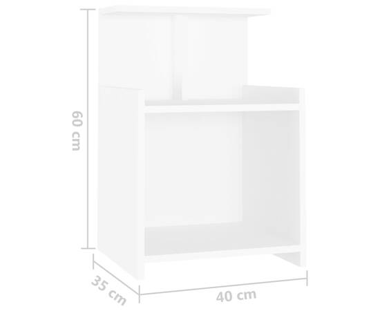 Noptieră, alb, 40x35x60 cm, pal, 6 image