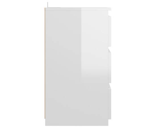 Noptieră, alb extralucios, 40x35x62,5 cm, pal, 5 image