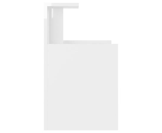 Noptiere, 2 buc., alb extralucios, 40x35x60 cm, pal, 6 image