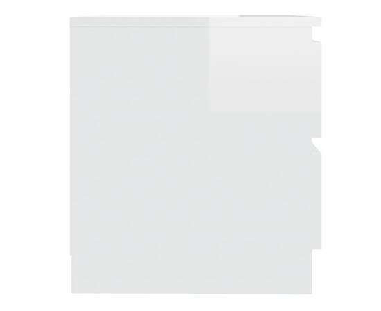 Noptiere, 2 buc., alb extralucios, 50x39x43,5 cm, pal, 6 image