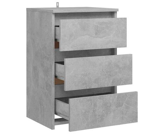 Noptiere, 2 buc., gri beton, 40x35x62,5 cm, pal, 7 image