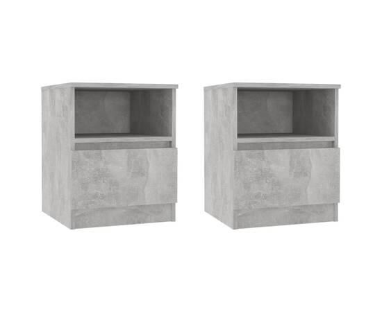 Noptiere, 2 buc., gri beton, 40x40x50 cm, pal, 2 image