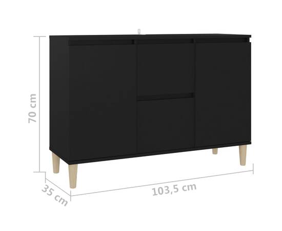 Servantă, negru, 103,5x35x70 cm, pal, 7 image