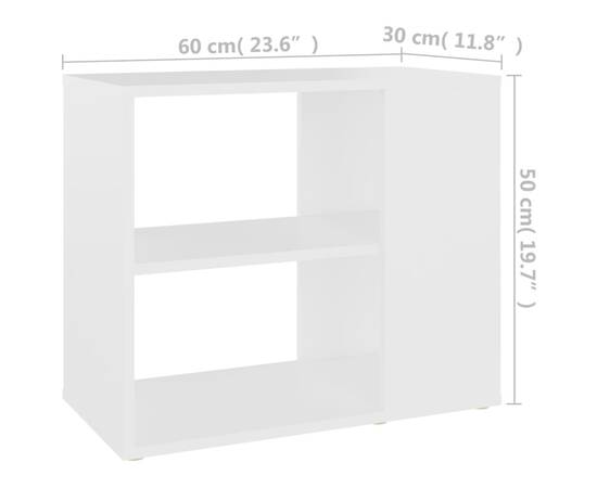 Dulap lateral, alb, 60x30x50 cm, pal, 6 image