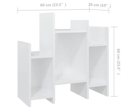 Dulap lateral, alb extralucios, 60x26x60 cm, pal, 7 image