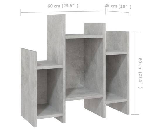 Dulap lateral, gri beton, 60x26x60 cm, pal, 7 image