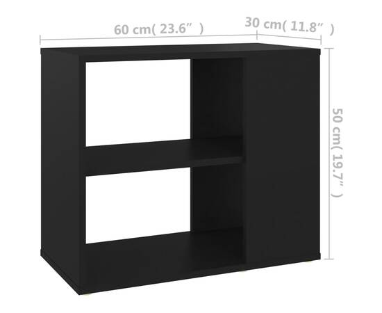 Dulap lateral, negru, 60x30x50 cm, pal, 6 image