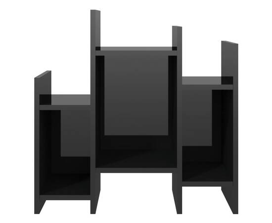 Dulap noptieră, negru extralucios, 60x26x60 cm, pal, 5 image